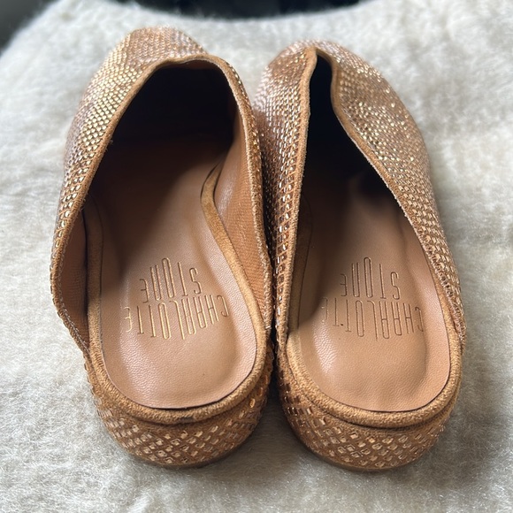 Charlotte Stone Calvin Mules in Camel crystals SAMPLE SALE RARE - Picture 3 of 4